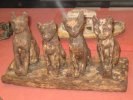Sculpture datant de l'Antiquité égyptienne, Quatre chats assis, 664-332 (...)